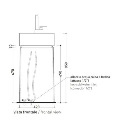 Colonna centro per lavabo Ceramica Flaminia Twin 5050/COLC