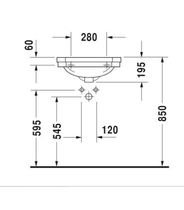 Duravit 1930 series one-hole handrinse basin