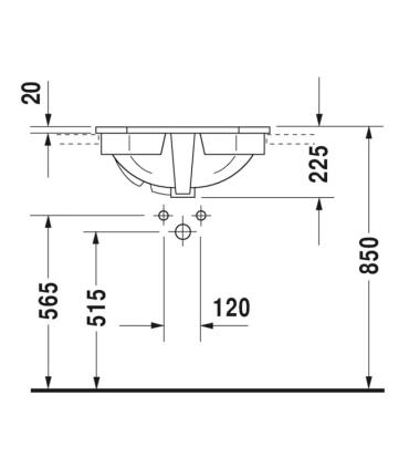 Duravit 1930 one-hole built-in washbasin