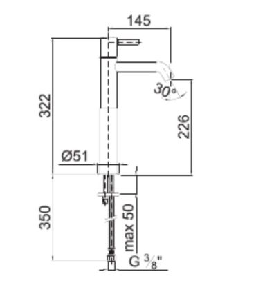 High mixer for washbasin Fantini collection Nostromo