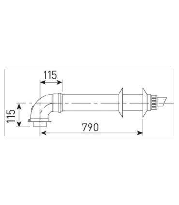 Sime art.8096250 kit gaine coaxiale polypropylène 60/100