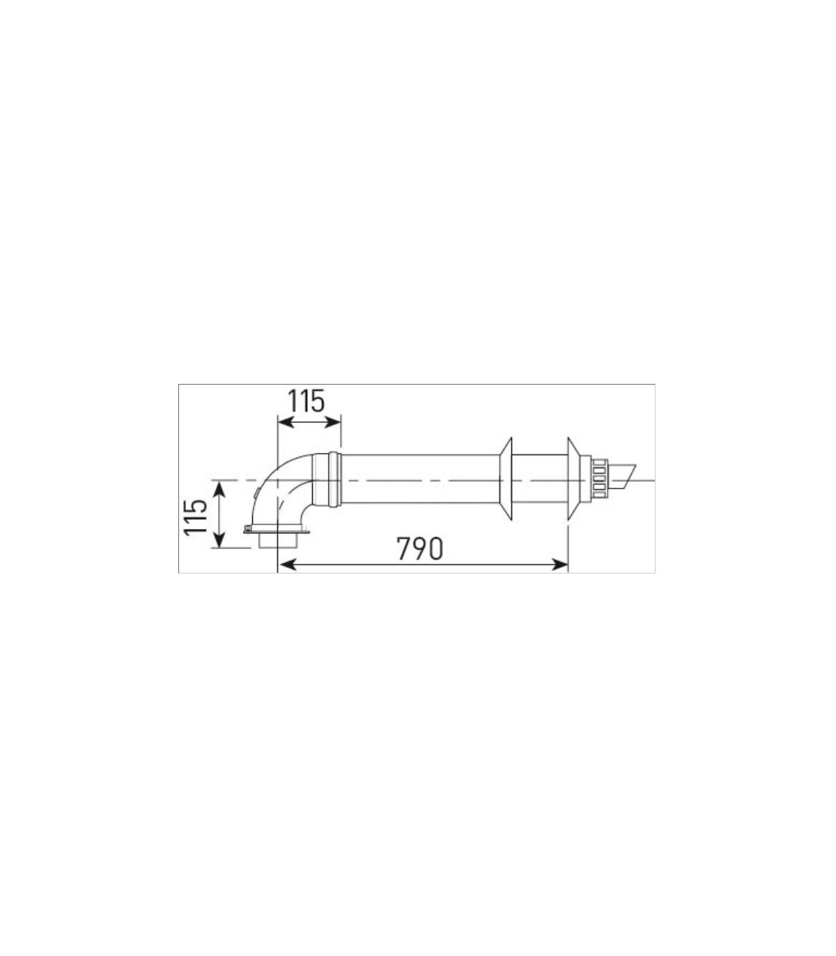 Sime art.8096250 kit gaine coaxiale polypropylène 60/100