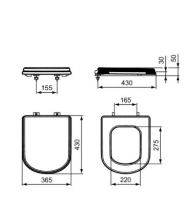 Calla slim seat with metal hingesIdeal Standard