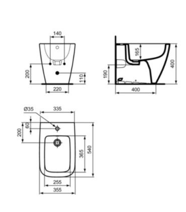 Bidet Back To Wall Monoforo Ideal Standard I.Life B T4617