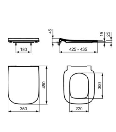 Sedile slim I.Life B con sgancio rapido Ideal Standard