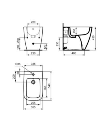 Bidet Back To Wall Monoforo Ideal Standard I.Life B T4582