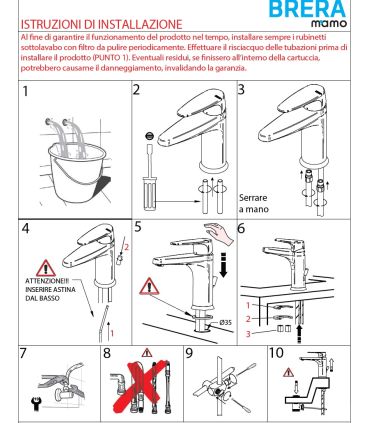 Mitigeur de bidet avec vidage M'amo série Brera