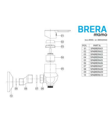 External shower mixer M'amo Brera series