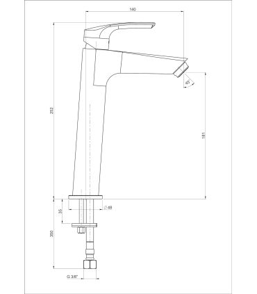 Ducati HD10 miscelatore lavabo alto senza scarico