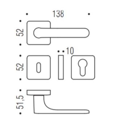 Colombo Design ONEQ CC21RY Handle C01 52 by 52