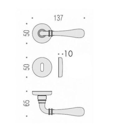 Colombo Design IDA ID31 R50 handle on rosette