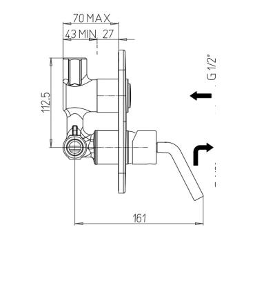 Ducati HD125 Miscelatore doccia incasso con deviatore