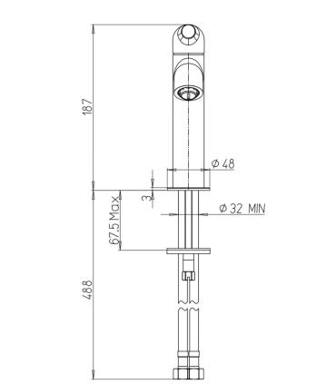 Ducati HD100 basin mixer without waste