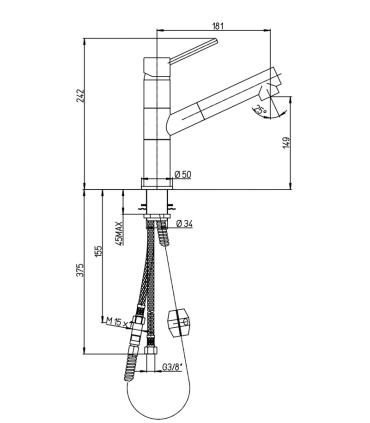 Ducati HD15 Miscelatore cucina con doccetta estraibile