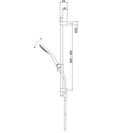 Adjustable latch with 5J hand shower diameter 110 Ponte Giulio