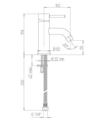 Ducati HD15 miscelatore lavabo senza scarico