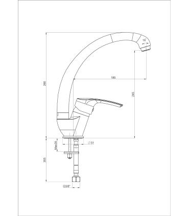 Mitigeur de cuisine Ducati HD10 avec TUBE SPOUT