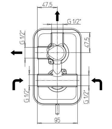 Ducati HD15 miscelatore doccia incasso con deviatore click-clack