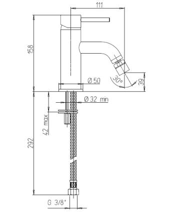 Ducati HD15 Miscelatore bidet senza scarico