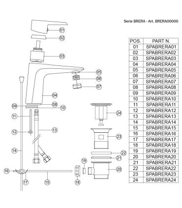 M'amo Brera series basin mixer with pop-up waste