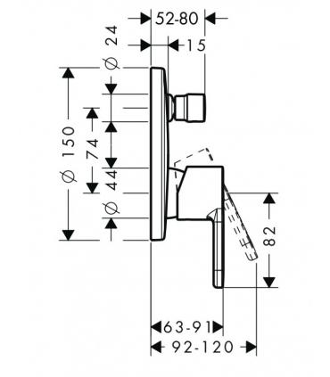 External part for Bathtub-shower mixer collection Metropol S Hansgrohe