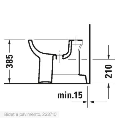 Bidet floor standing,Duravit, collection D-Code 223710