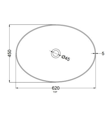 Ceramica Cielo Eco Bacinella Ovale da appoggio 62X45