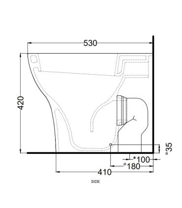 Ceramica Cielo Enjoy Back to wall WC Universal drain 35X53