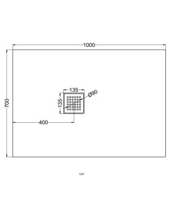 Receveur de douche Ceramica Cielo Infinito 90X160 hauteur 3