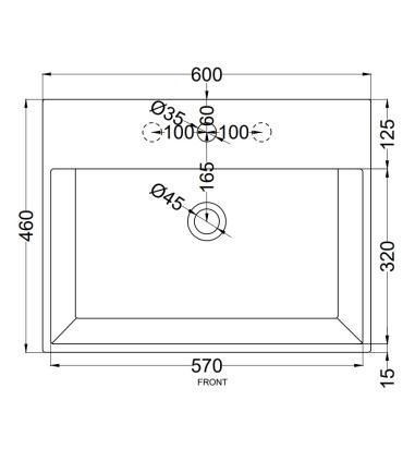 Ceramica Cielo Smile Wall-hung or countertop washbasin 60X46 single hole