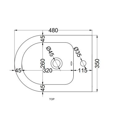 Ceramica Cielo Enjoy Bidet Sospeso 48 35X48 altezza 26,5