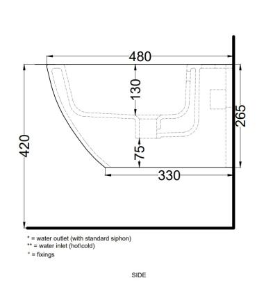 Ceramica Cielo Enjoy Bidet Sospeso 48 35X48 altezza 26,5