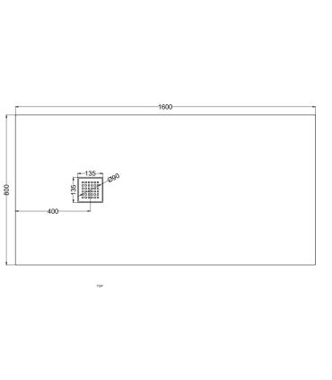 Receveur de douche Ceramica Cielo Infinito 90X160 hauteur 3