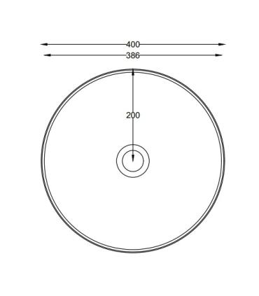 Ceramica Cielo Theo Round countertop washbasin diameter 40 without overflow