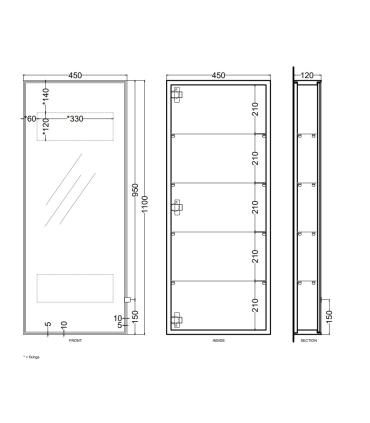 Ceramica Cielo Specchio Tall Box contenitore 45X110