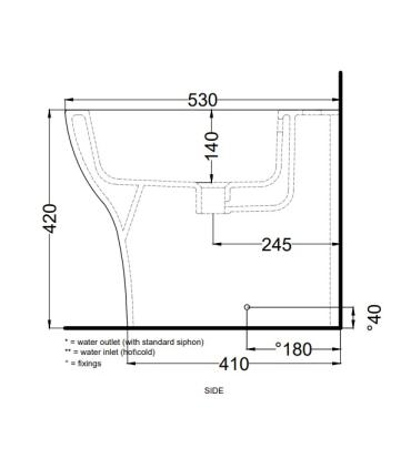 Ceramica Cielo Enjoy Bidet au sol 35X53 monotrou