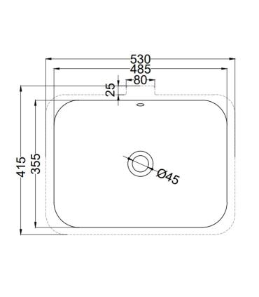 Ceramica Cielo Enjoy Lavabo sous planRectang.41,5X53