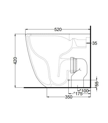 Ceramica Cielo Era Vaso pavimento senza brida 52X36,5