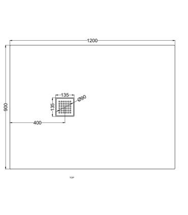 Receveur de douche Ceramica Cielo Infinito 90X160 hauteur 3