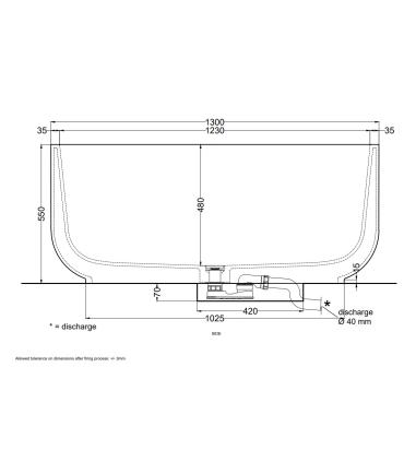 Ceramica Cielo Bathtub Dafne Livingtec 130X80