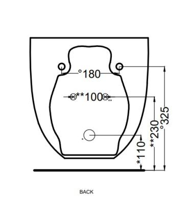 Ceramica Cielo Fluid Bidet Sospseso Monoforo 37X53