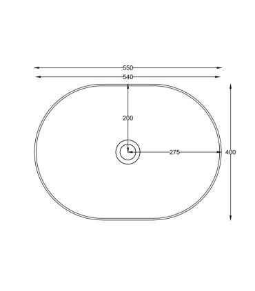 Ceramica Cielo Theo Oval countertop washbasin 55X40