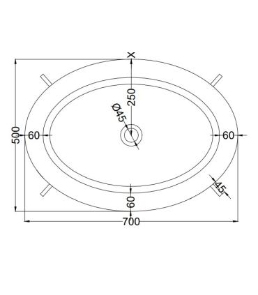 Ceramica Cielo I Catini Oval Washbasin 70X50 H18 without hole