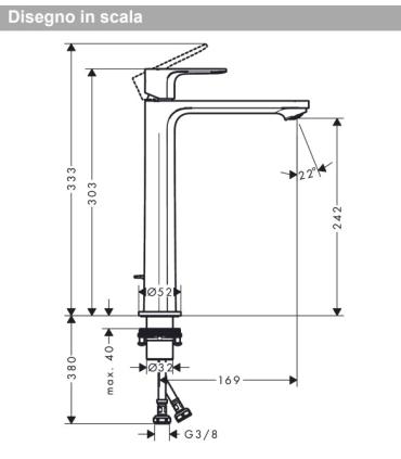 Mitigeur monocommande de bidet Hansgrohe Rebris S