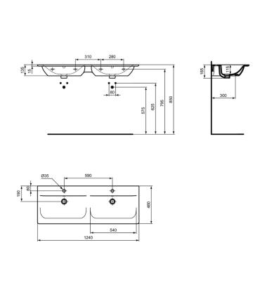 Ideal Standard Connect Air Washbasin Top