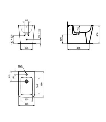 Ideal Standard Blend Cube Bidet filo muro monoforo