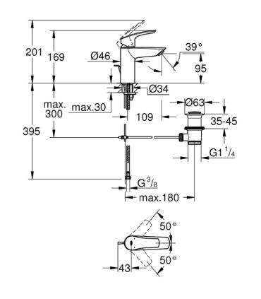 Mitigeur d'évier monotrou Grohe Eurosmart