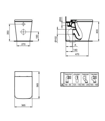 Ideal Standard Blend Cube Bidet monotrou dos au mur