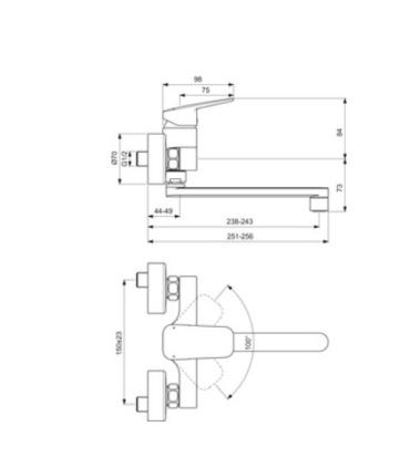 Ideal Standard Ceraplan wall mounted sink mixer