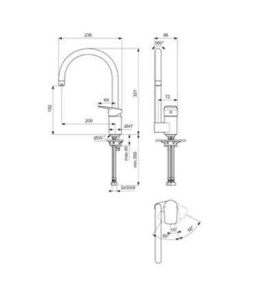 Ideal Standard Ceraplan single hole sink mixer